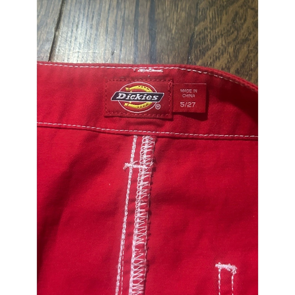 Dickies RED MINI SKIRT WOMENS SIZE 5 GRUNGE‎ Y2K TWEE GOTH PRE OWNED - Picture 4 of 5